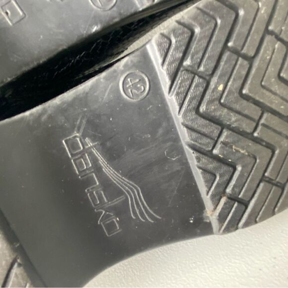 Dansko Women's Medical Professional Clog Black Woven Leather Faux Snake Shoe 42 - Picture 14 of 16